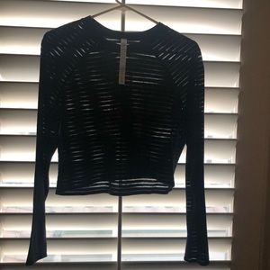 Lululemon Black Striped Crop Top 10